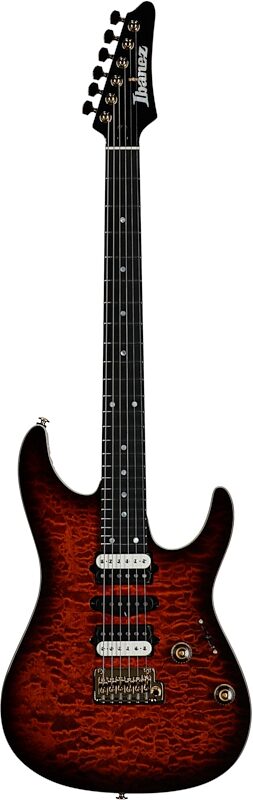 open zoom image for Ibanez AZ47P1QM Premium Electric Guitar (with Gig Bag), Dragon Eye Burst, Full Straight Front