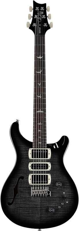 open zoom image for PRS Paul Reed Smith SE Special V2 Semi-Hollowbody Electric Guitar (with Gig Bag), Charcoal Burst, Full Straight Front