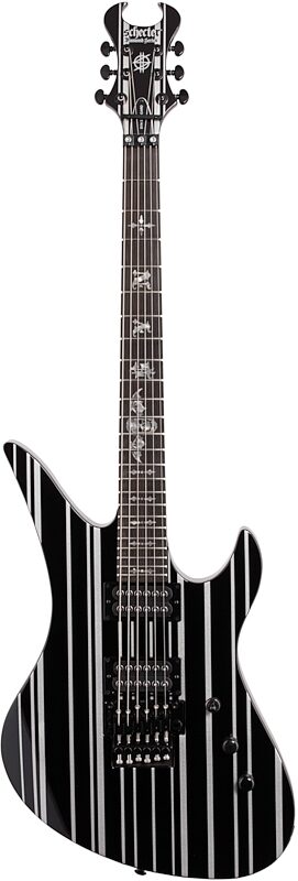 open zoom image for Schecter Synyster Gates Standard Electric Guitar, Black Silver Stripes, Full Straight Front