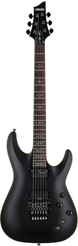 open zoom image for Schecter Demon-6 FR-S Electric Guitar, Aged Black Satin, Full Straight Front