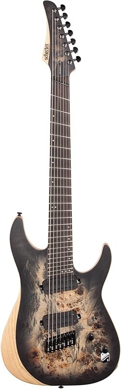 open zoom image for Schecter Reaper 7MS Electric Guitar, 7-String, Charcoal Burst, Full Straight Front