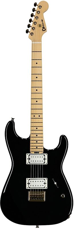 open zoom image for Charvel American Neo-Classic SD1 HH HT Electric Guitar (with Case), Gloss Black, with Gold Hardware, Full Straight Front