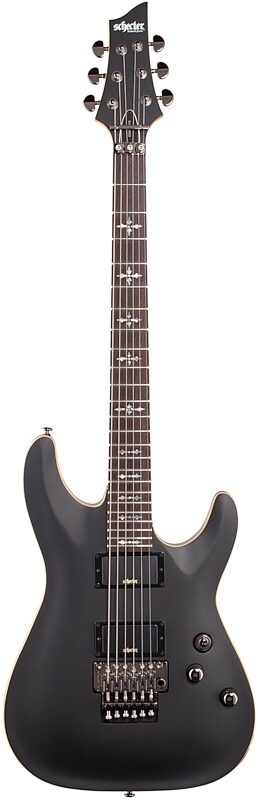 open zoom image for Schecter Demon 6 FR Electric Guitar, Aged Black Satin, Full Straight Front