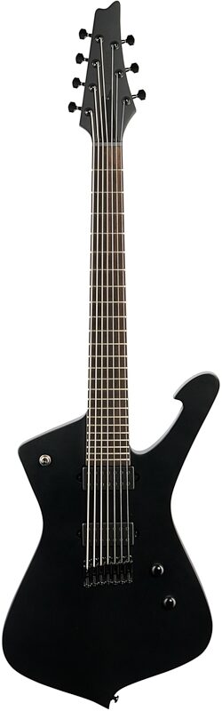 open zoom image for Ibanez ICTB721 Iron Label Iceman Electric Guitar (with Gig Bag), Black Flat, Full Straight Front