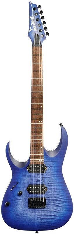 open zoom image for Ibanez RGA42FML Left-Handed Electric Guitar, Blue Lagoon Burst, Full Straight Front