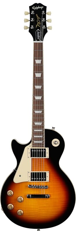open zoom image for Epiphone Les Paul Standard 50s Electric Guitar, Left-Handed, Vintage Sunburst, Full Straight Front