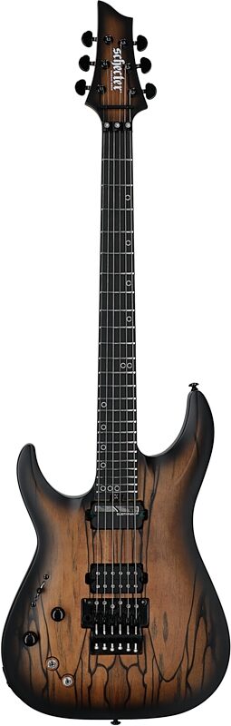 open zoom image for Schecter C-1 FR-S Pale Moon Ebony Electric Guitar, Left-Handed, Natural Satin Black Burst, Full Straight Front