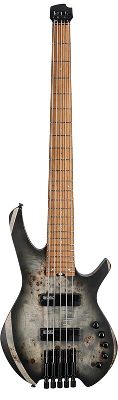 open zoom image for Cort Space 5 Headless Electric Bass, Stardust Black, Full Straight Front