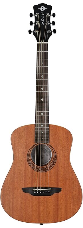 open zoom image for Luna Muse Series Safari 3/4-Size Acoustic Guitar (with Gig Bag), Mahogany Top, Full Straight Front