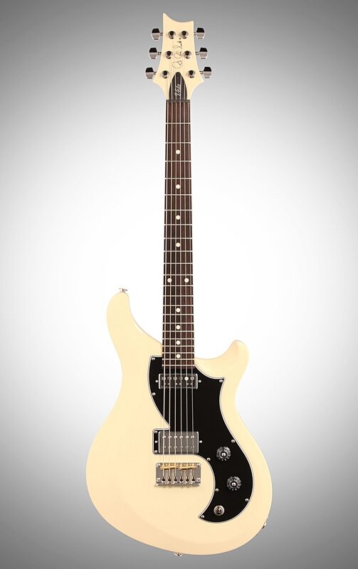 open zoom image for PRS Paul Reed Smith S2 Vela Electric Guitar, Dot Inlays (with Gig Bag), Antique White, Full Straight Front