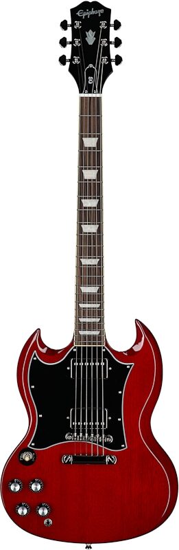 open zoom image for Epiphone Inspired by Gibson SG Standard Electric Guitar, Left-Handed (with Gig Bag), Cherry, Open Box (Very Good), Full Straight Front