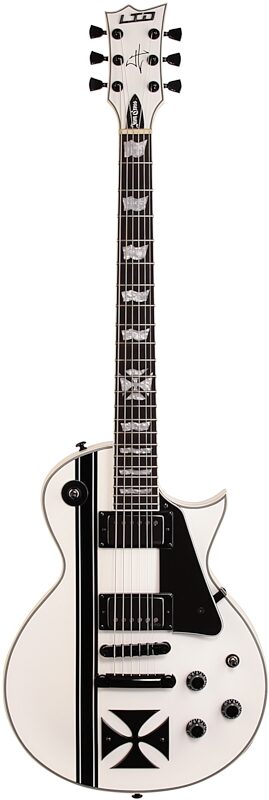 open zoom image for ESP LTD James Hetfield Iron Cross Electric Guitar (with Case), Snow White, Full Straight Front