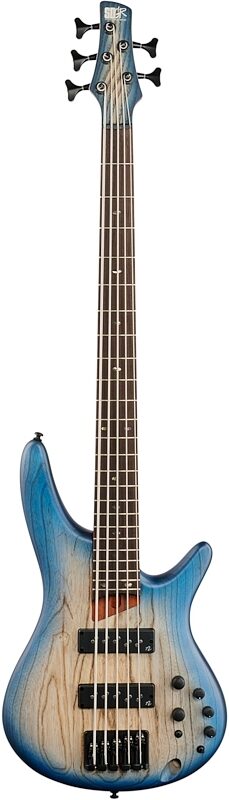 open zoom image for Ibanez SR605E Electric Bass, 5-String, Cosmic Blue Starburst Flat, Full Straight Front