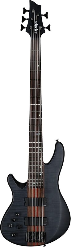open zoom image for Schecter Charles Berthoud CB-5 Electric Bass, 5-String (Left-Handed), See-Thru Black, Full Straight Front