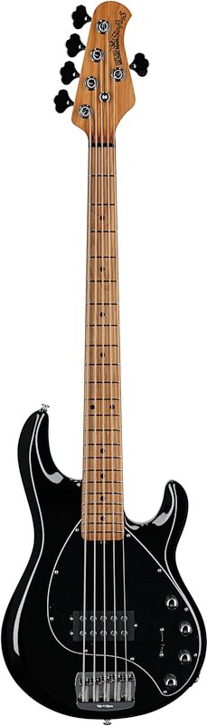 open zoom image for Ernie Ball Music Man StingRay 5 Special Electric Bass, 5-String (with Case), Black, Maple Fretboard, Open Box (Very Good), Full Straight Front