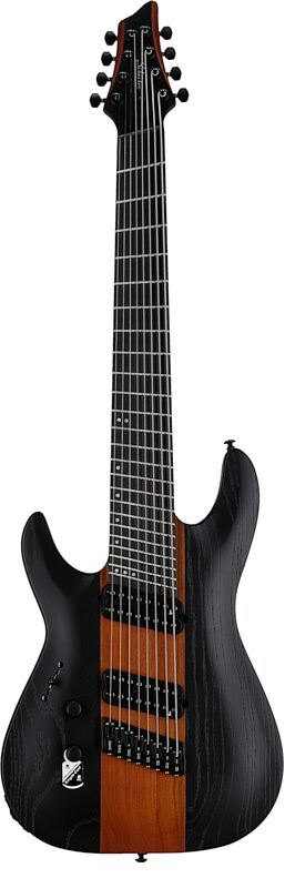 open zoom image for Schecter Rob Scallon C-8 Multi-Scale Electric Guitar, Left Handed, Satin Dark Roast, Full Straight Front