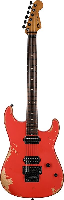 open zoom image for Charvel Pro-Mod Relic San Dimas ST1 HH Electric Guitar (with Gig Bag), Weathered Orange, Open Box (Very Good), Full Straight Front