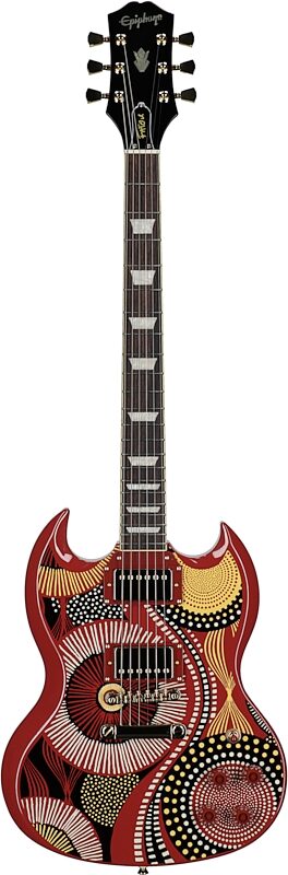 open zoom image for Epiphone Inspired by Gibson Fatoumata Diawara SG Electric Guitar (with Case), Ember Graphic, Full Straight Front