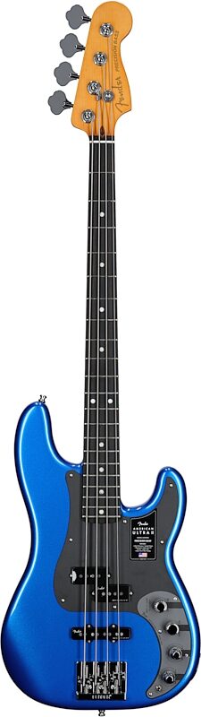 open zoom image for Fender American Ultra II Precision Electric Bass, Ebony Fingerboard (with Case), Noble Blue, Full Straight Front