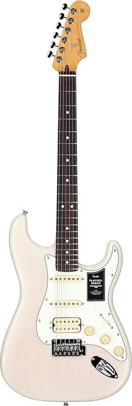 open zoom image for Fender Player II Stratocaster HSS Chambered Ash Electric Guitar, White Blonde, Full Straight Front