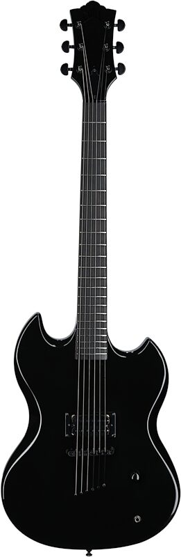 open zoom image for Guild Polara Night Edition Electric Guitar, Black Tungsten Gloss, Full Straight Front