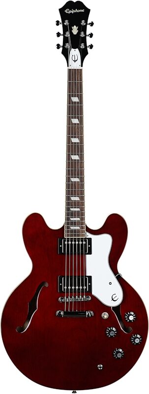 open zoom image for Epiphone Noel Gallagher Riviera Electric Guitar (with Case), Dark Wine Red, Full Straight Front