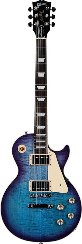 open zoom image for Gibson Les Paul Standard 60s Custom Color Electric Guitar, Figured Top (with Case), Blueberry Burst, Full Straight Front