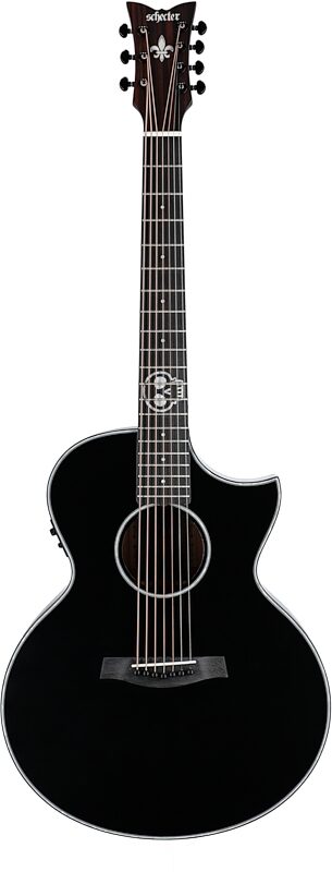 open zoom image for Schecter Regulo Caro-7 Acoustic-Electric Guitar, 7-String, Satin Black, Full Straight Front