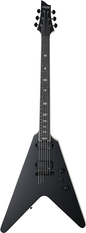 open zoom image for Schecter V-1 SLS Elite Electric Guitar, Evil Twin, Full Straight Front