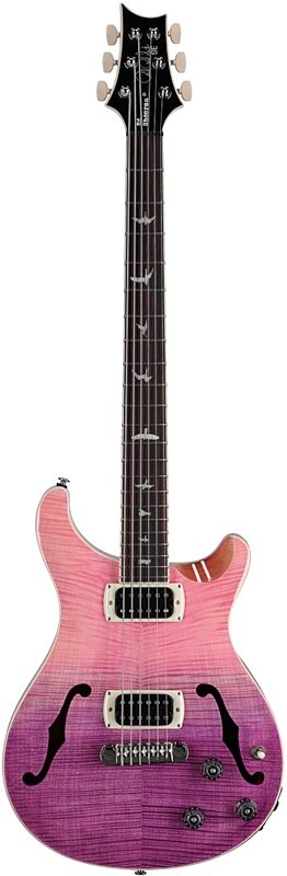 open zoom image for PRS Paul Reed Smith SE Ed Sheeran Hollowbody I Baritone Electric Guitar (with Gig Bag), Pink Ombre, Full Straight Front