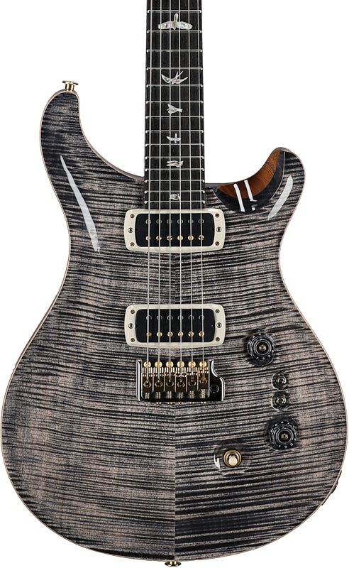 open zoom image for PRS Paul Reed Smith Custom 24-08 10-Top Pattern Thin Electric Guitar (with Case), Charcoal, Serial Number 0394608, Body Straight Front