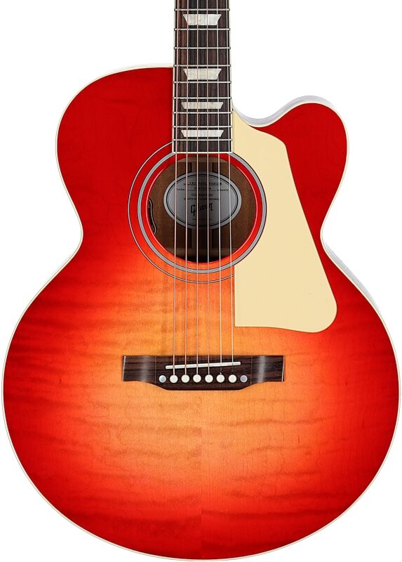 open zoom image for Gibson Les Paul Parlor Acoustic-Electric Guitar (with Case), Vintage Cherry Sunburst, Serial Number 20625034, Body Straight Front