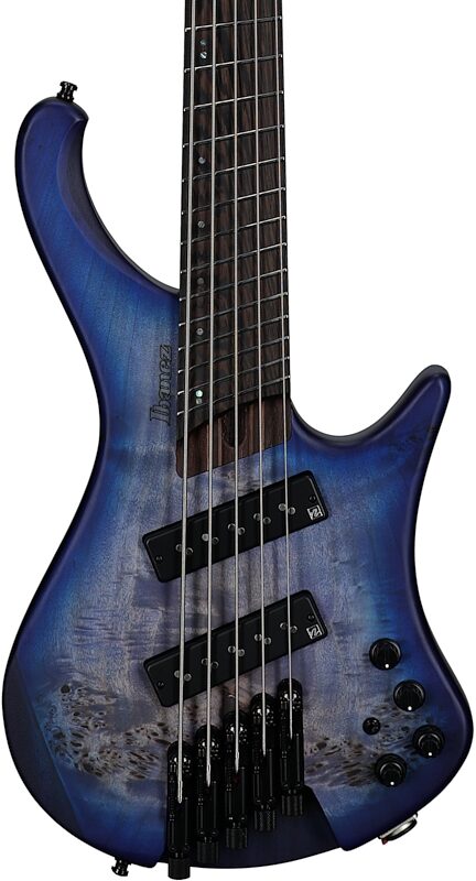 open zoom image for Ibanez EHB1505MS Bass Guitar, 5-String (with Gig Bag), Pacific Blue Burst, Serial Number I240608435, Body Straight Front