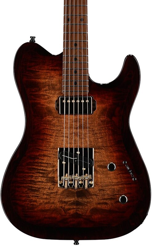 open zoom image for Godin Artisan TC Electric Guitar, Maple Fingerboard (with Case), Whiskey Burst, Serial Number 25314258, Body Straight Front