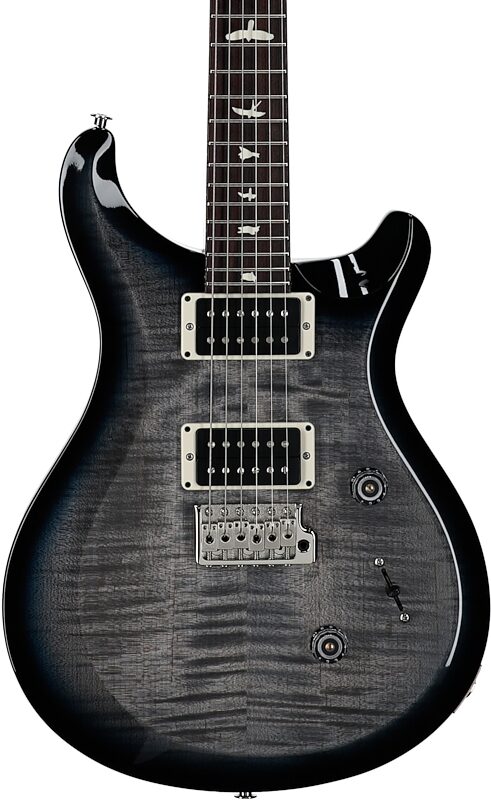 open zoom image for PRS Paul Reed Smith S2 Custom 24 Gloss Pattern Thin Electric Guitar (with Gig Bag), Faded Gray Black Blue Smokeburst, Serial Number S2083253, Body Straight Front