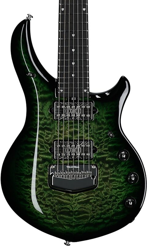 open zoom image for Ernie Ball Music Man Majesty 7 Electric Guitar, 7-String (with Case), Malachite, Serial Number M019637, Body Straight Front