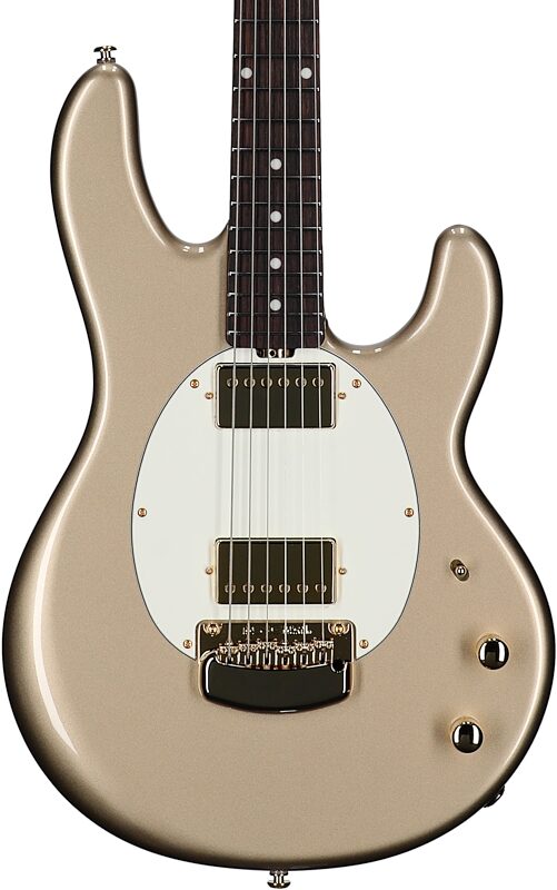 open zoom image for Ernie Ball Music Man StingRay II Cory Wong Electric Guitar, Cashmere, Serial Number s12700, Body Straight Front