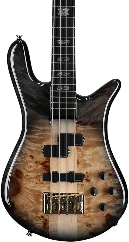 open zoom image for Spector Euro 4 Custom Electric Bass (with Gig Bag), Natural Black Burst, Serial Number ]C121NB23276, Body Straight Front