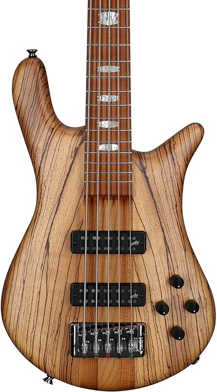 open zoom image for Spector Euro 5 RST Electric Bass, 5-String (with Gig Bag), Zebrawood Natural Matte, Serial Number 1NB23188, Body Straight Front