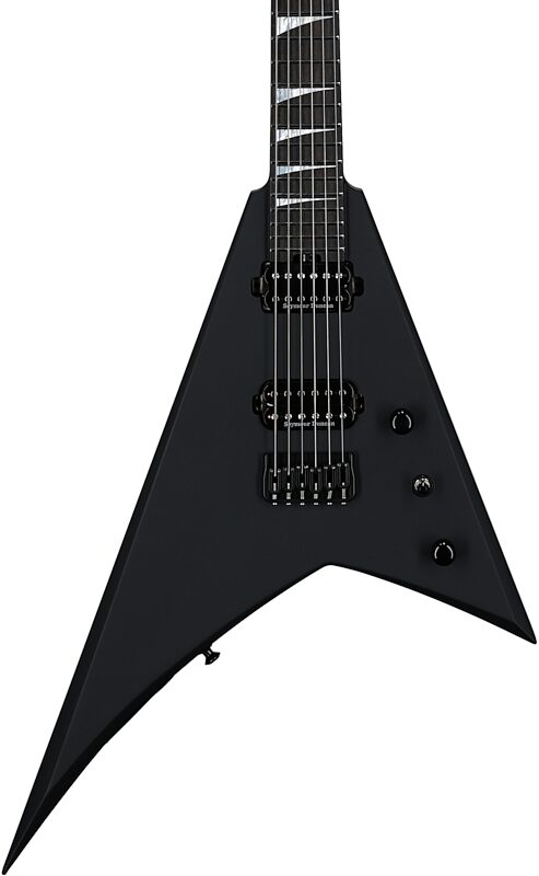 open zoom image for Jackson American Series Rhoads RR24 HT Electric Guitar, Ebony Fingerboard (with Case), Satin Black, Serial Number JAS2551002, Body Straight Front