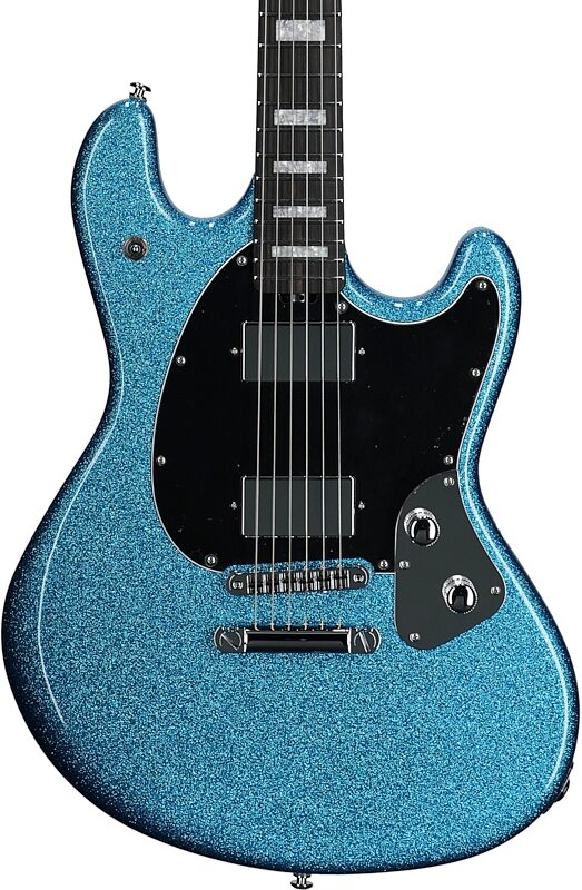 open zoom image for Ernie Ball Music Man StingRay HT Electric Guitar (with Mono Soft Case), Brilliant Blue Sparkle, Ebony Fretboard, Serial Number H10937, Body Straight Front