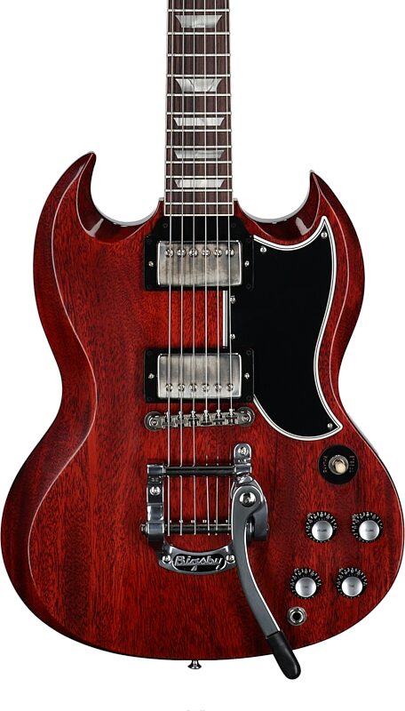 open zoom image for Gibson Custom Shop 1961 Les Paul SG Standard Reissue Electric Guitar (with Case), Cherry, Serial Number 504061, Body Straight Front