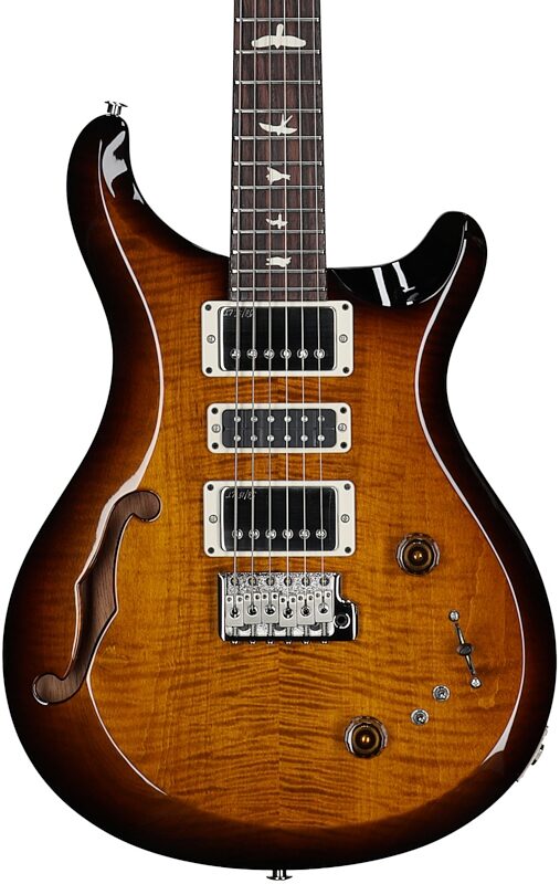 open zoom image for PRS Paul Reed Smith S2 Special Semi-Hollow Electric Guitar (with Gig Bag), Black Amber, Serial Number S2081918, Body Straight Front