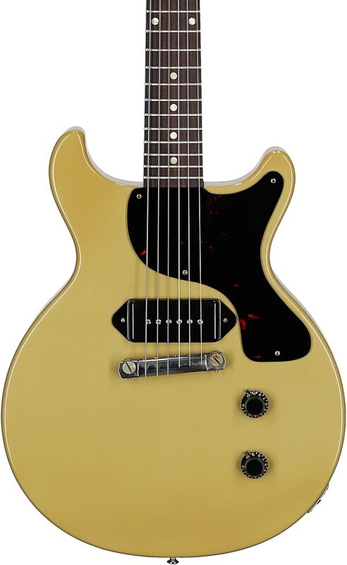 open zoom image for Gibson Custom 1958 Les Paul Junior Double Cut Reissue Electric Guitar (with Case), TV Yellow, Serial Number 85989, Body Straight Front