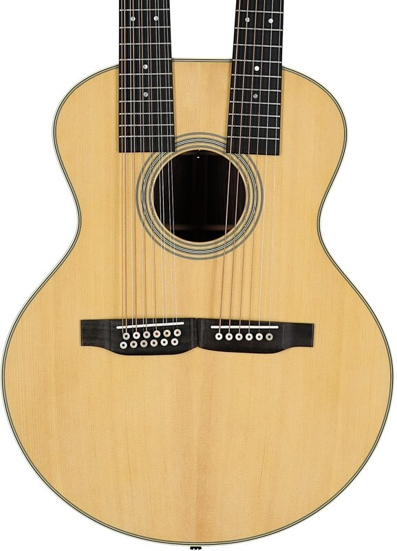 open zoom image for Martin Grand J-28E Double-Neck Acoustic-Electric Guitar, Natural, Serial Number M3006686, Body Straight Front