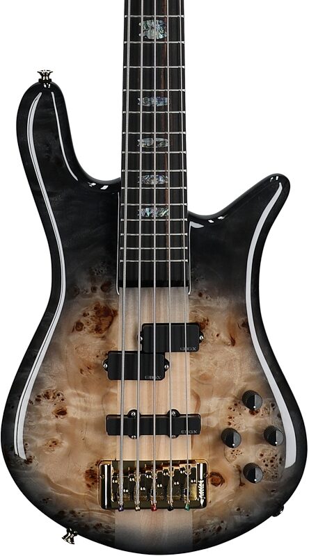 open zoom image for Spector Euro 5 Custom Bass Guitar (with Gig Bag), Natural Black Burst Gloss, Serial Number ]C121NB23672, Body Straight Front