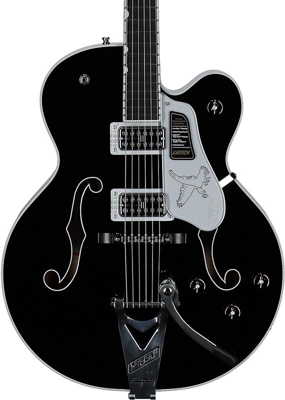 open zoom image for Gretsch Pro Collection Falcon Electric Guitar (with Case), Black, Serial Number JT25103493, Body Straight Front