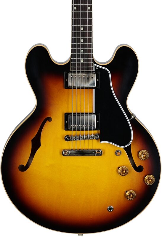 open zoom image for Gibson Custom 1959 ES-335 Reissue VOS Electric Guitar (with Case), Vintage Burst, Serial Number A950329, Body Straight Front
