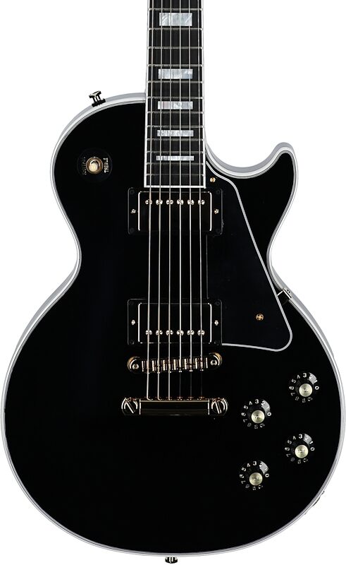 open zoom image for Gibson Les Paul Custom 70s Electric Guitar (with Case), Ebony, Serial Number 232150183, Body Straight Front