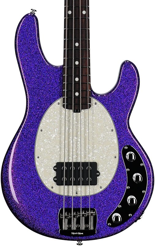 open zoom image for Ernie Ball Music Man StingRay Special Electric Bass (with Case), Violet Sparkle Burst, Rosewood Fretboard, Serial Number K11667, Body Straight Front